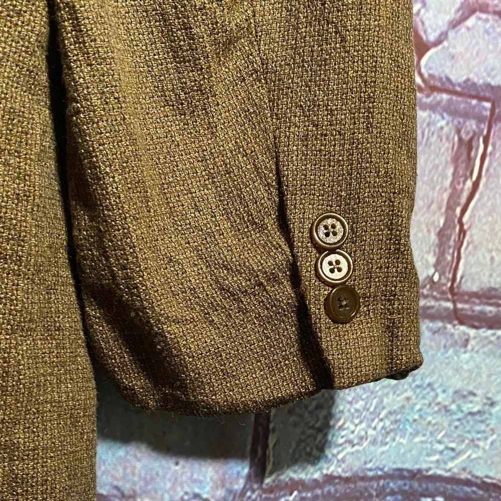 Donna Karan 44L Olive Brown Wool Silk Blazer Great Condition